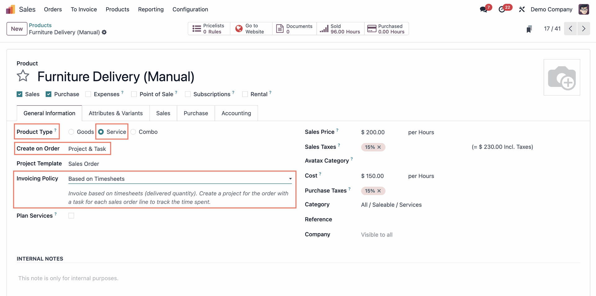 Odoo 18 Timesheet Invoicing