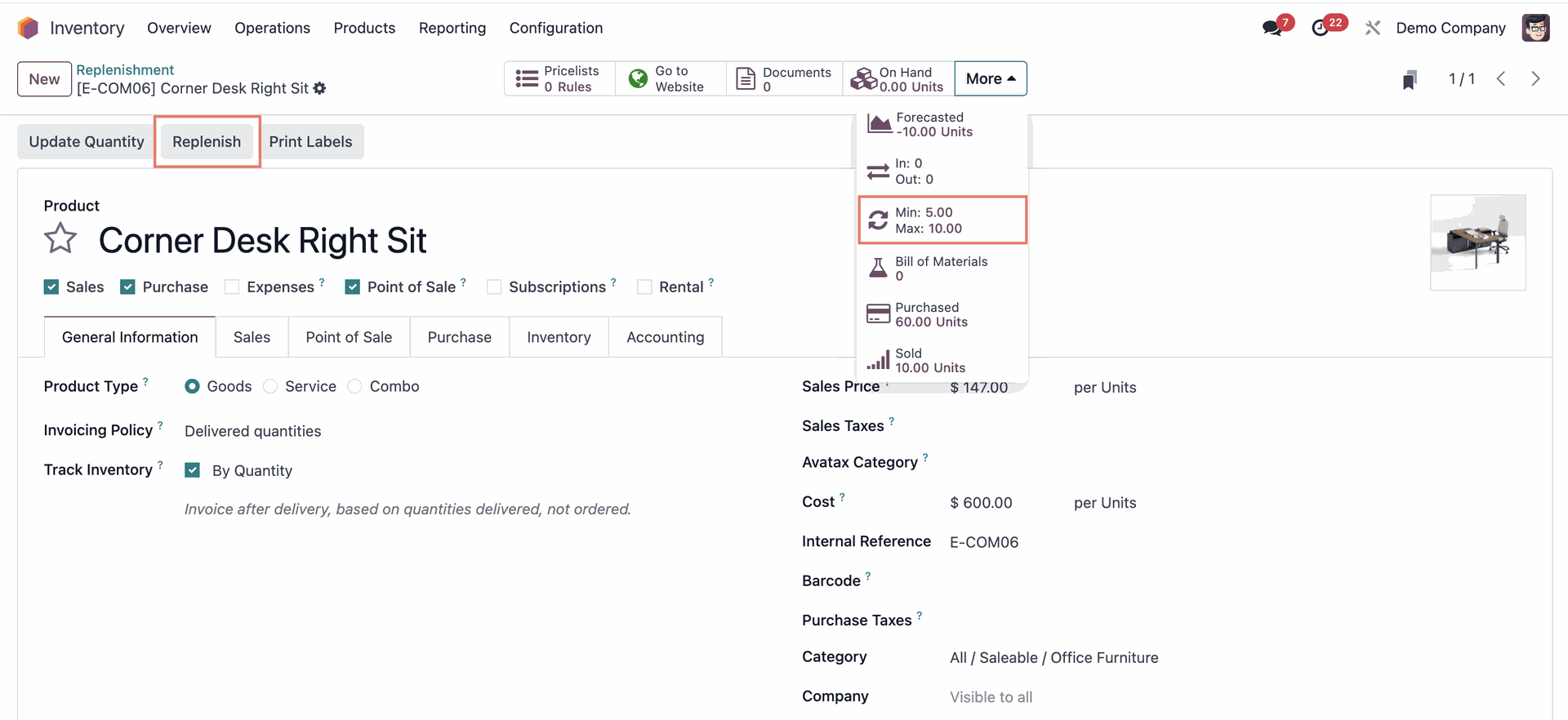 Odoo AI Replenishment