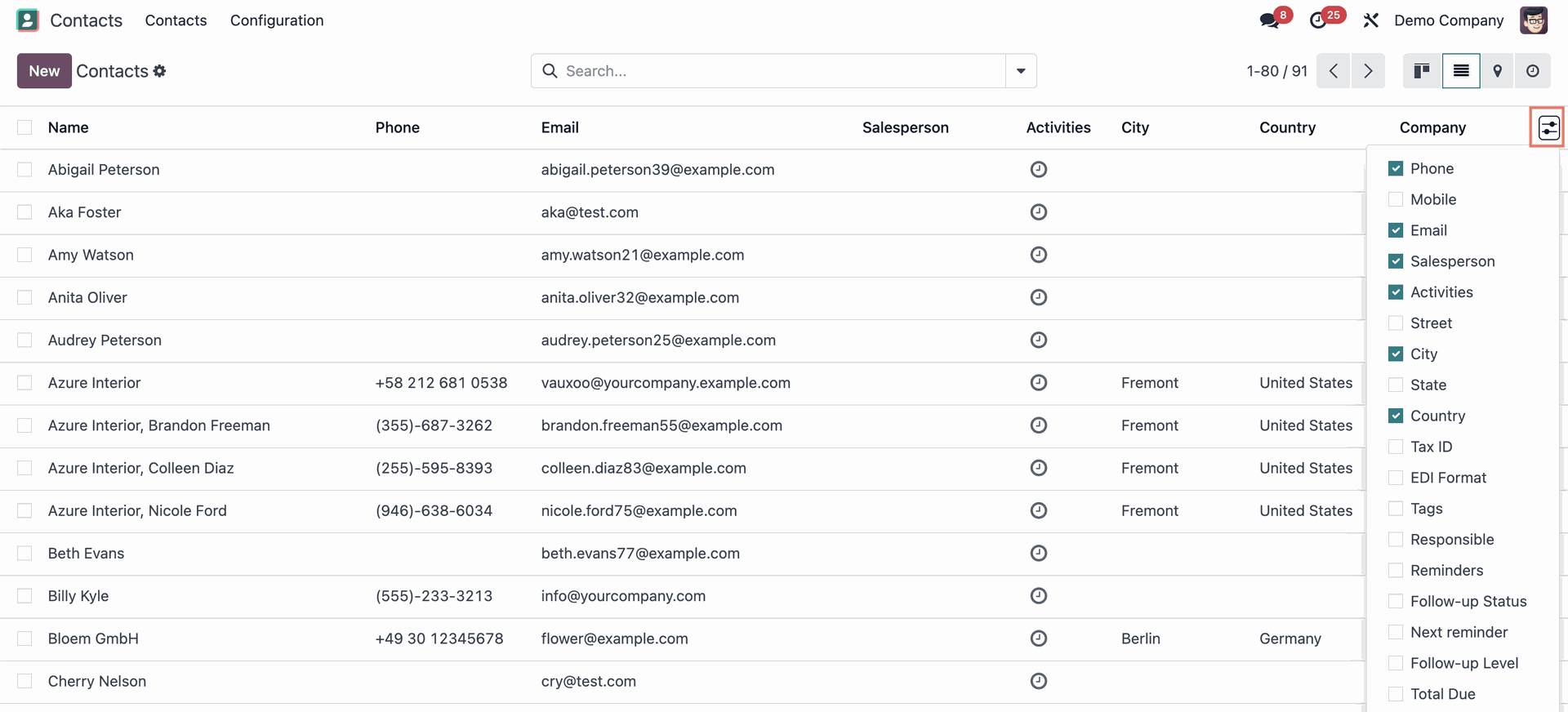 Odoo Export Filter