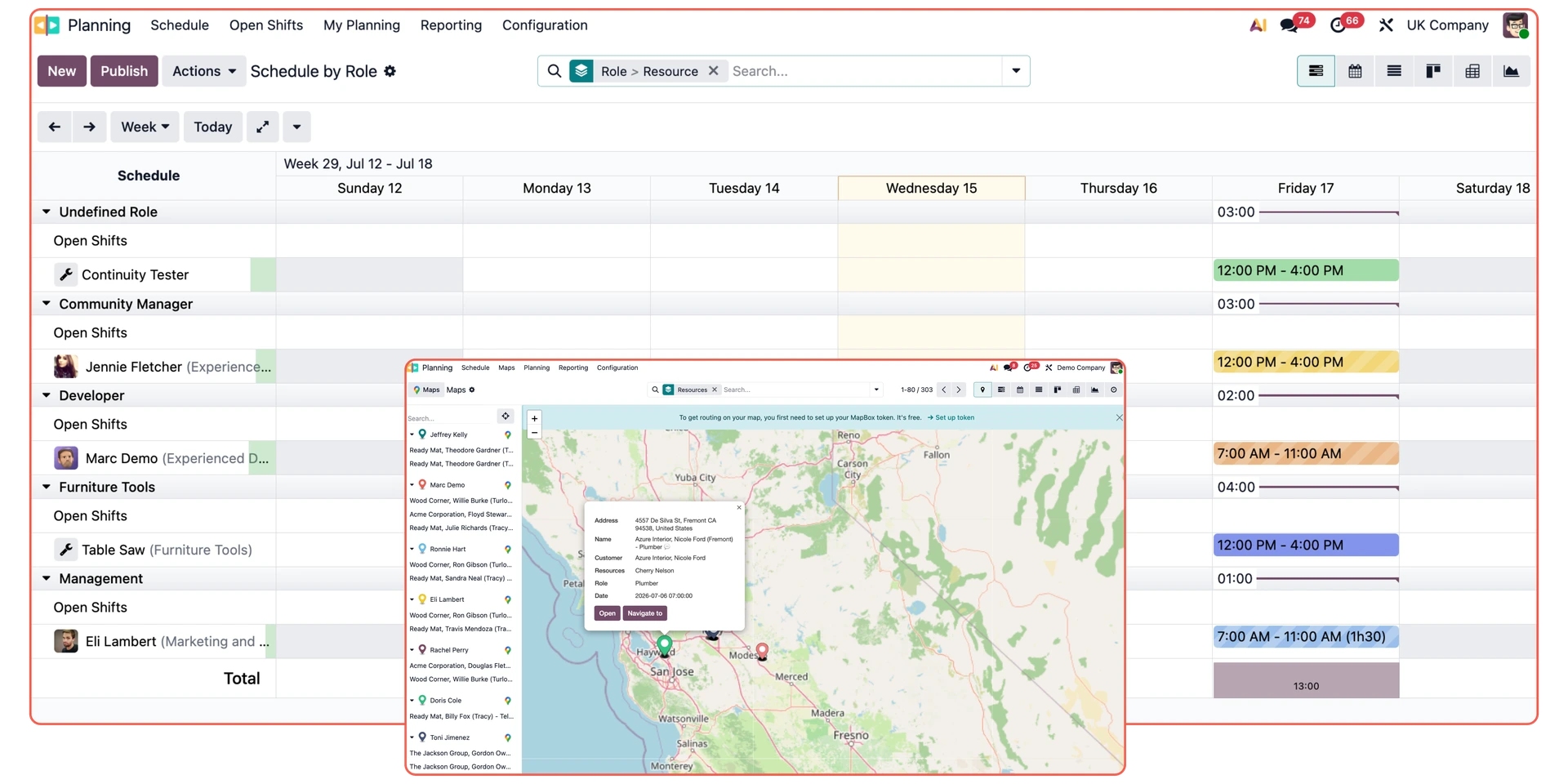 Odoo Planning at a glance